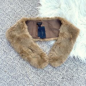 Zara Plush Beige Faux Fur Stole Scarf Wrap NWT Size M